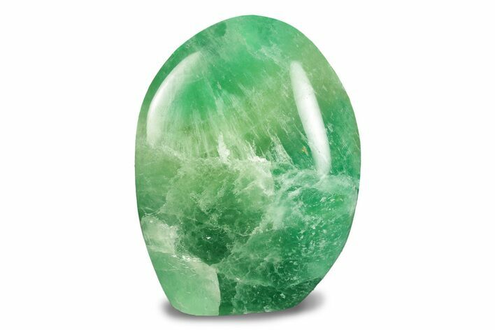 Free-Standing, Polished Green Fluorite - Madagascar #246143